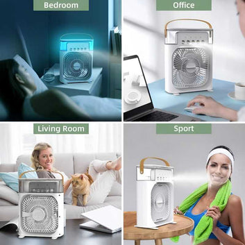 Portable Air Conditioner Fan Usb Electric Fan With Led Night Light, Fine