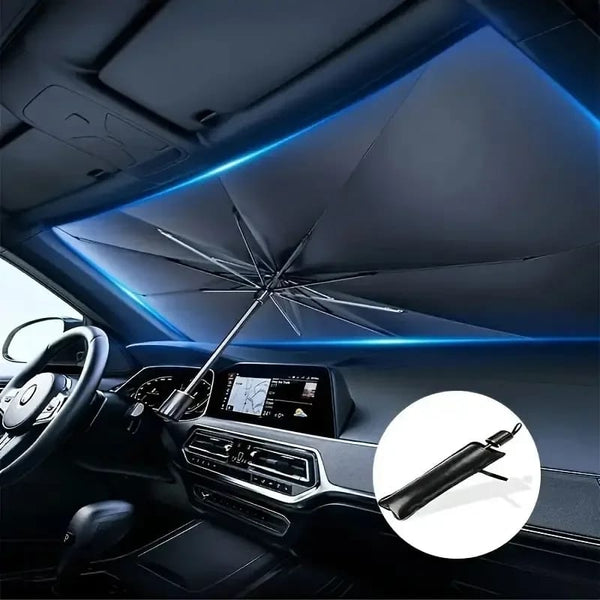 Premium Car Windshield Sun Shade Umbrella – Foldable UV Reflector & Heat Insulation Cover