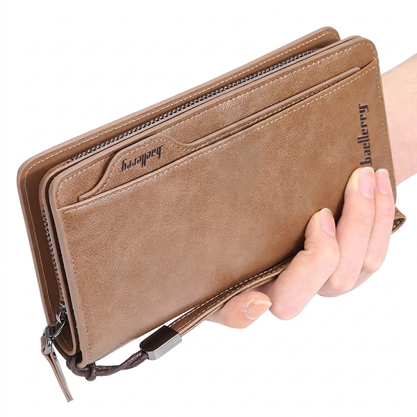 Balebaily Long Wallet for Men & Women with Zipper Pocket 15 Card Slots and Photo Window - Black