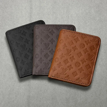 Premium Embossed Leather Slim Bifold Wallet for Men - RFID Protected with 6 Card Slots