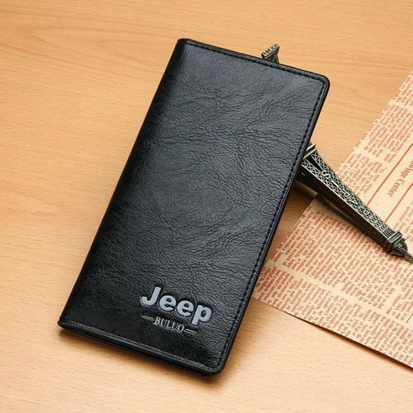 Wallet for Men – All-Season PU Leather Slim Long Bi-fold with Card Holder & Mobile Pocket